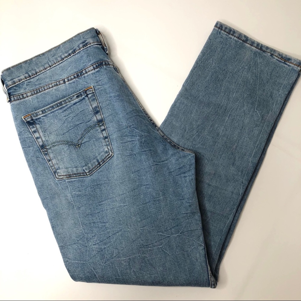 Levi’s 514s Mens Straight Leg Light Wash Marble 36